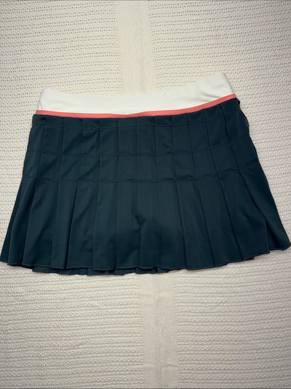 Nike Women’s Black Pleated Tennis/Golf Skirt with White and Coral Waistband - Picture 2 of 10